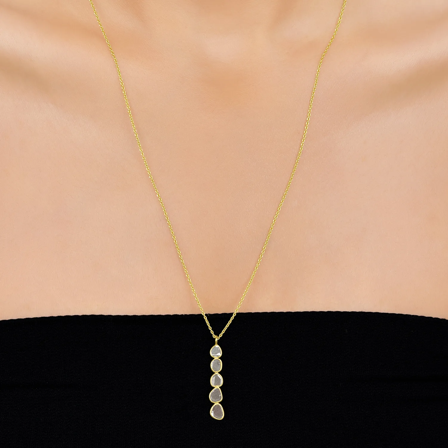 Gold Polki Necklace in 18 Kt - Image 4