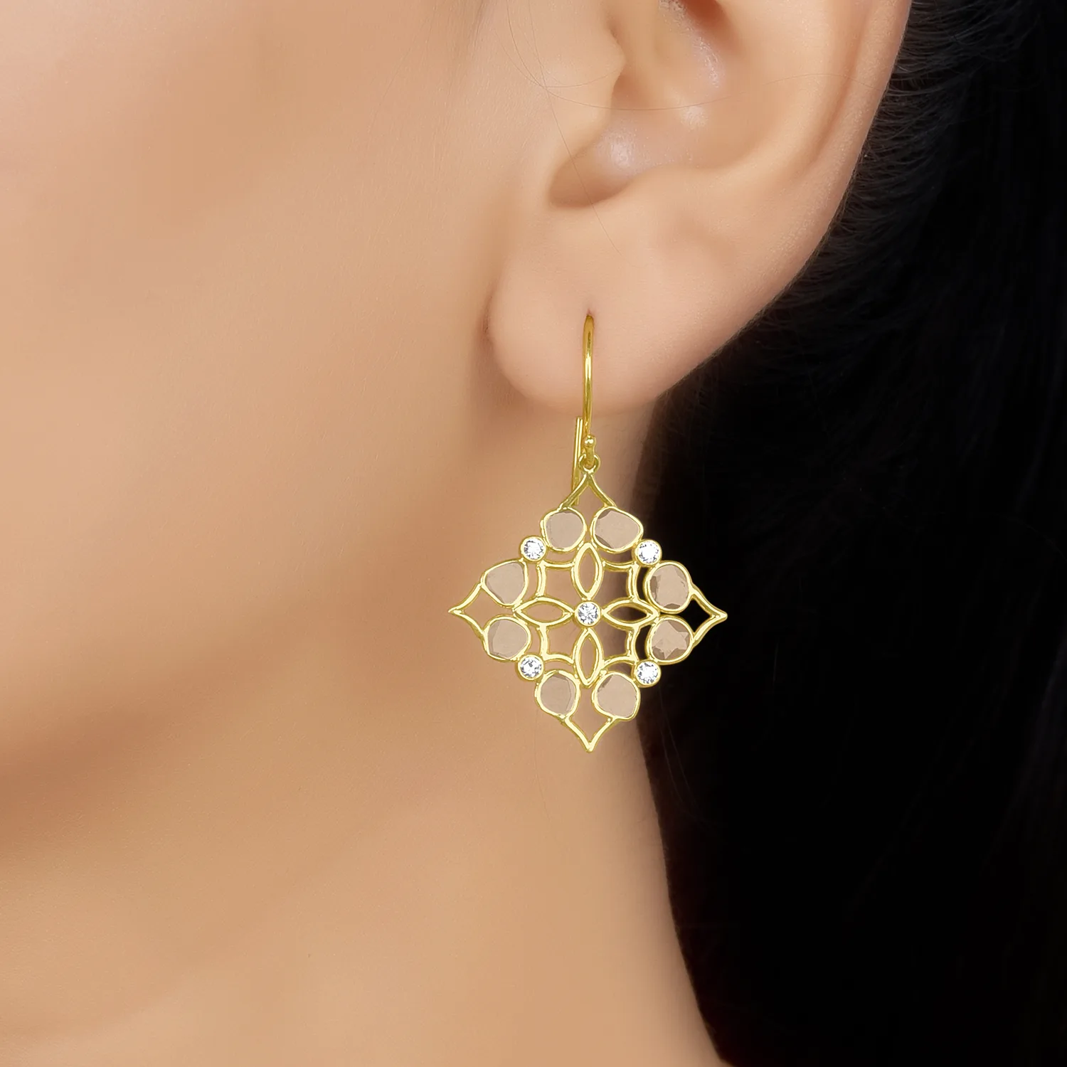 Gold Polki Earring in 18 Kt - Image 2