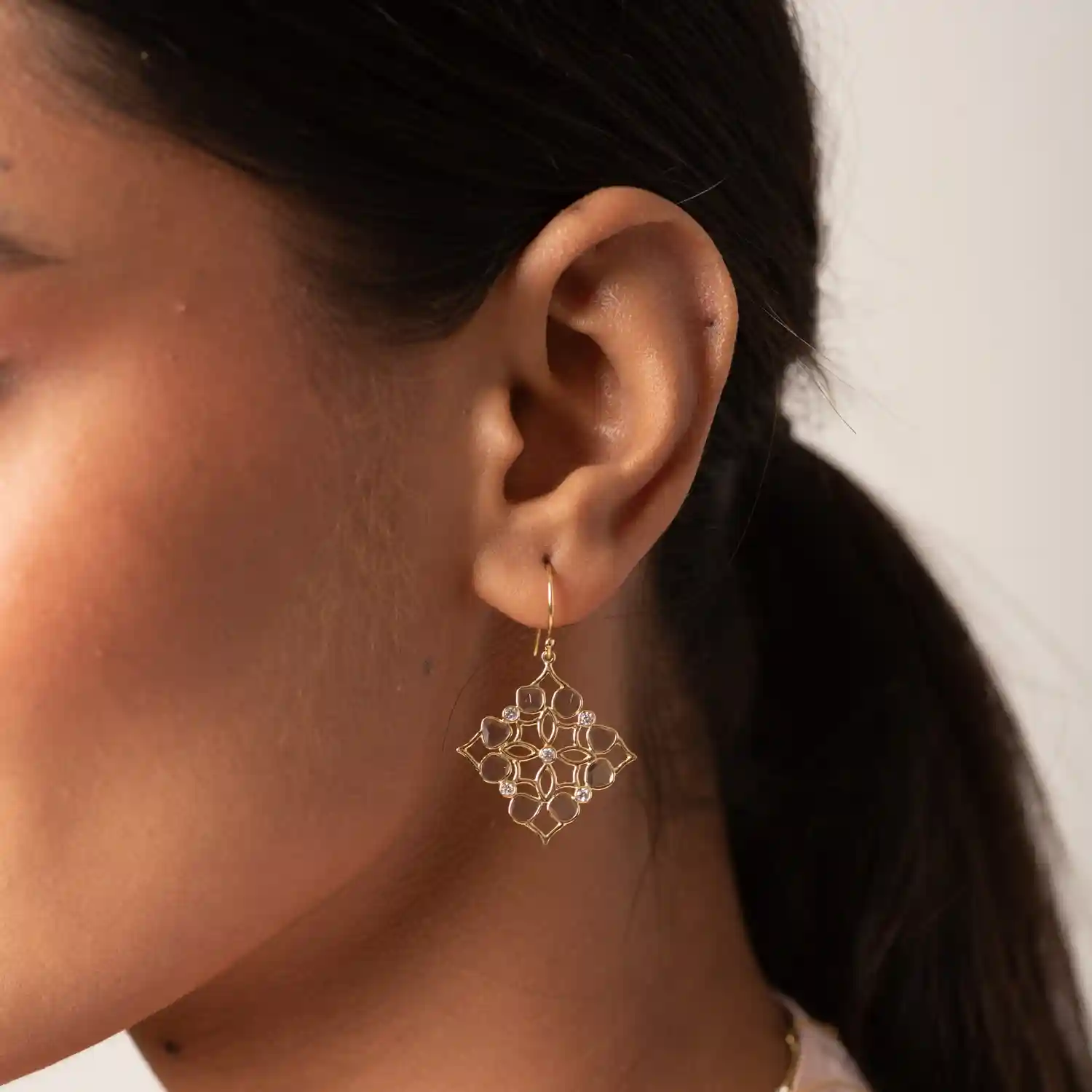 Gold Polki Earring in 18 Kt - Image 3