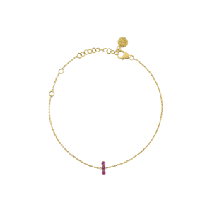 Three Dot Ruby Gold Bracelet In 18Kt