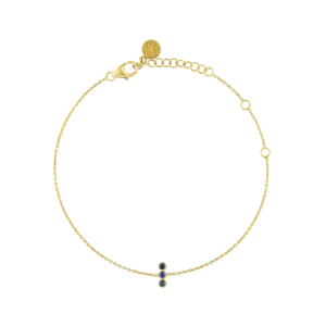 Three Dot Sapphire Gold Bracelet In 18Kt