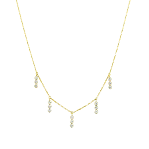 Three Dot Gold Diamond Necklace in 18Kt