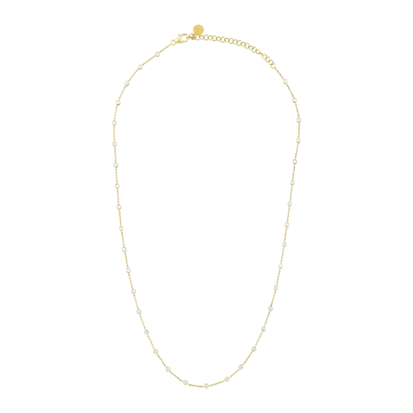 Diamond Dot Gold Necklace In 18Kt