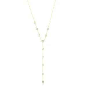 Polki Diamond Tie style Gold Necklace in 18Kt