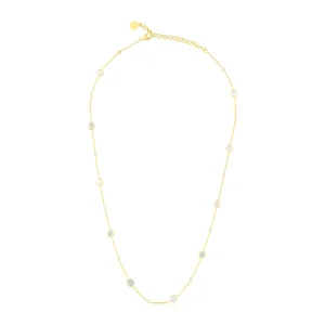 Gold Polki Chain Necklace in 18 Kt
