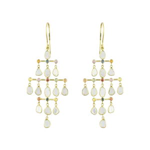 Gold Polki Earring in 18 Kt
