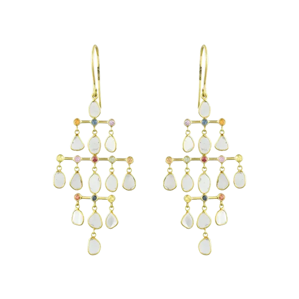 Gold Polki Earring in 18 Kt