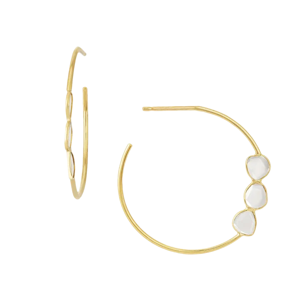 Gold Polki Earring in 18 Kt