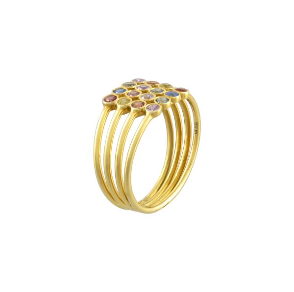 Multisapphire Gold ring in 18Kt - Image 2