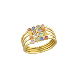 Multisapphire Gold ring in 18Kt