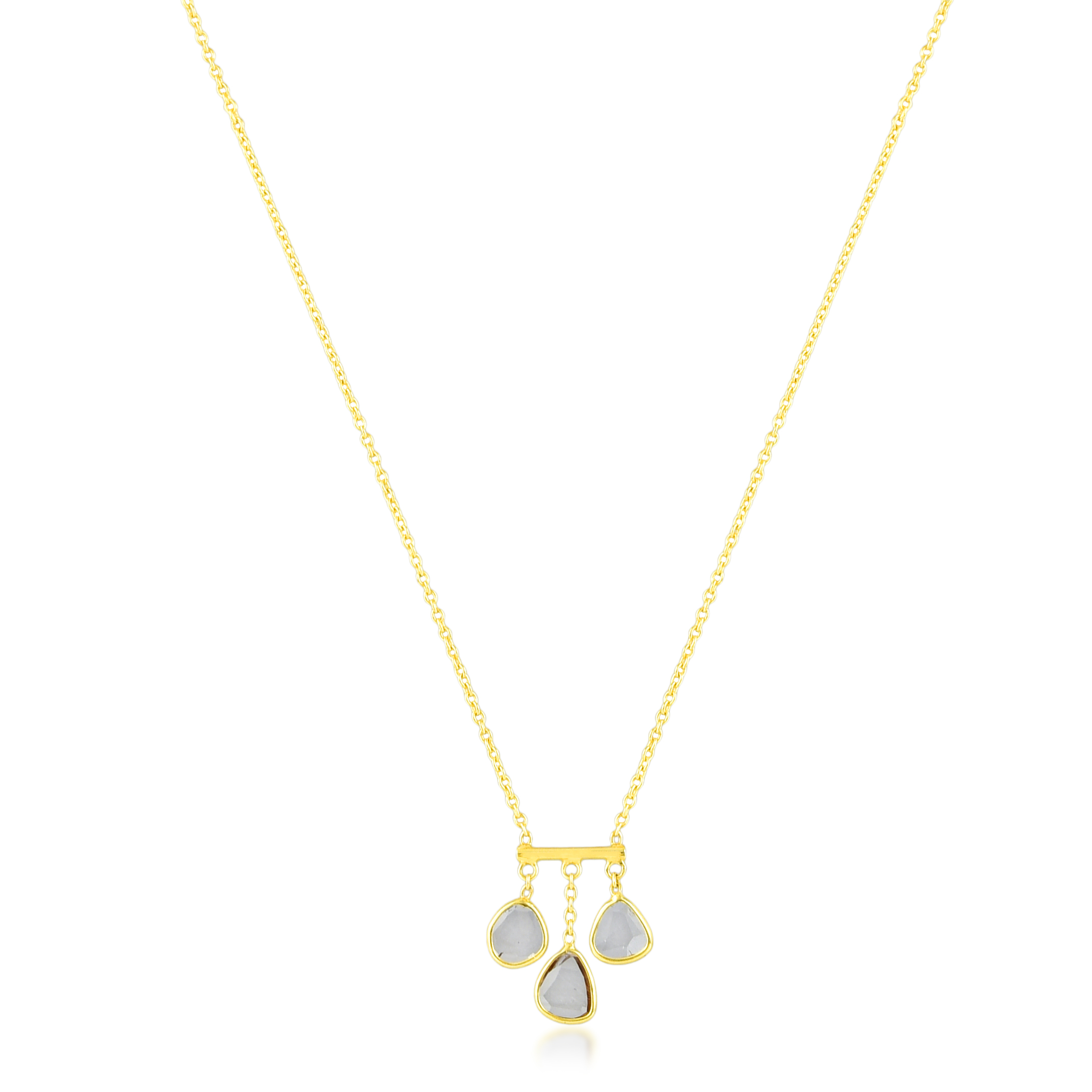 Polki Diamond Dangler Gold Necklace In 18Kt - Image 2