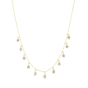 Gold Stone Necklace in 18 Kt