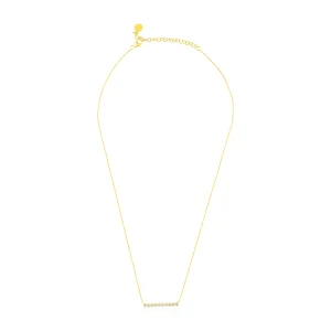 Diamond line Gold Necklace In 18Kt