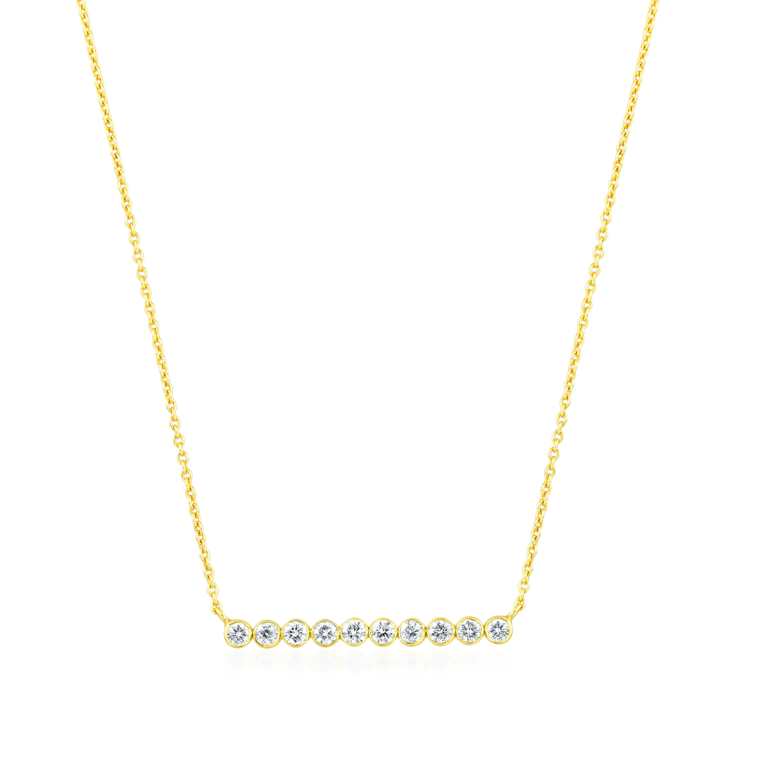 Diamond line Gold Necklace In 18Kt - Image 2