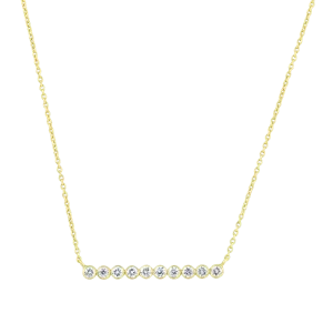 Diamond line Gold Necklace In 18Kt
