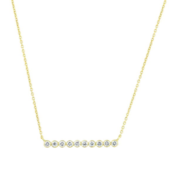 Diamond line Gold Necklace In 18Kt