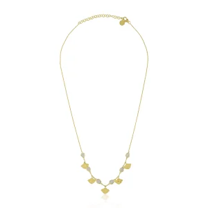 Polki Diamond Lotus Charm Gold Necklace In 18Kt
