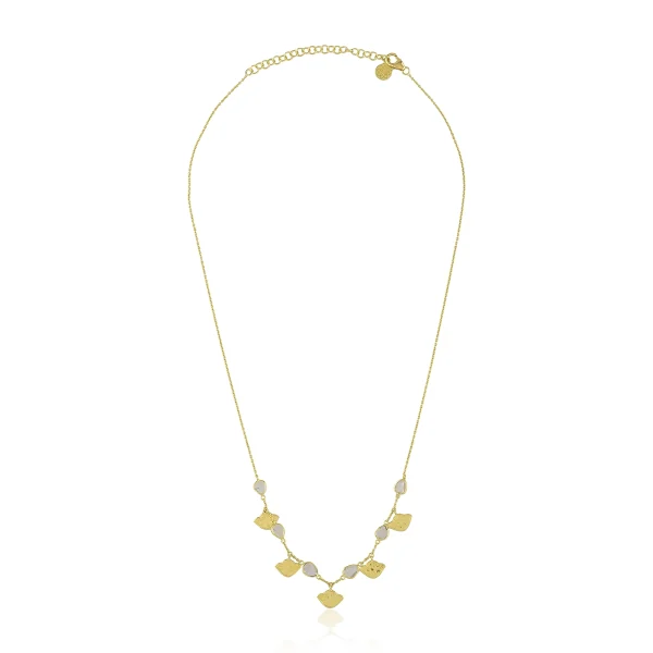 Polki Diamond Lotus Charm Gold Necklace In 18Kt