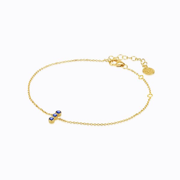 Three Dot Sapphire Gold Bracelet In 18Kt - Image 2