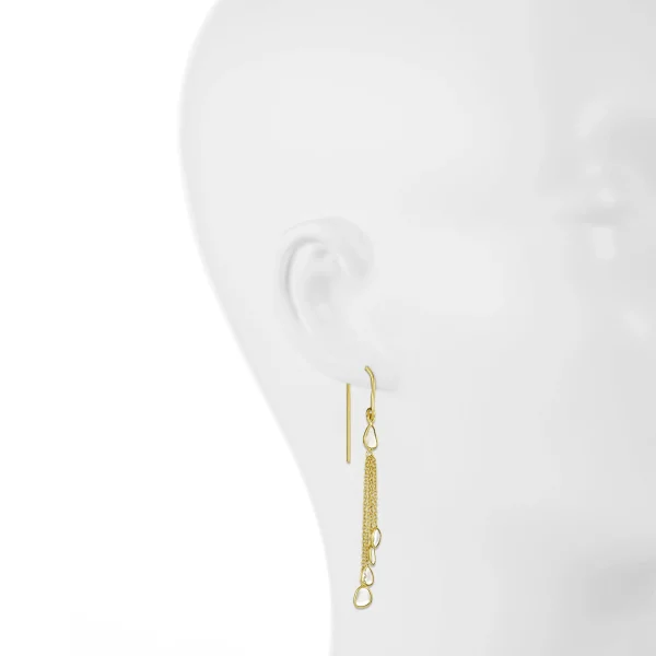 Polki Diamond Tassel Gold Earrings In 18Kt - Image 2
