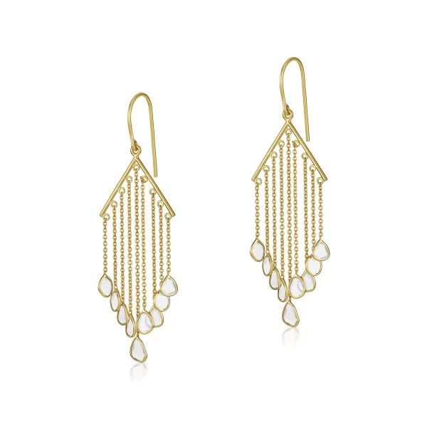 Polki Diamond Dangler Earrings In 18KT Gold