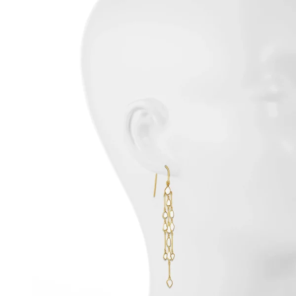 Polki Diamond Dangle Gold Earring in 18Kt - Image 2