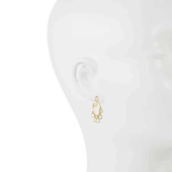 Polki Diamond Moon Earring in 18Kt - Image 3