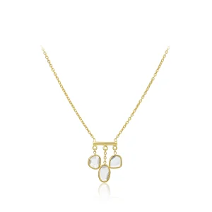 Polki Diamond Dangler Gold Necklace In 18Kt