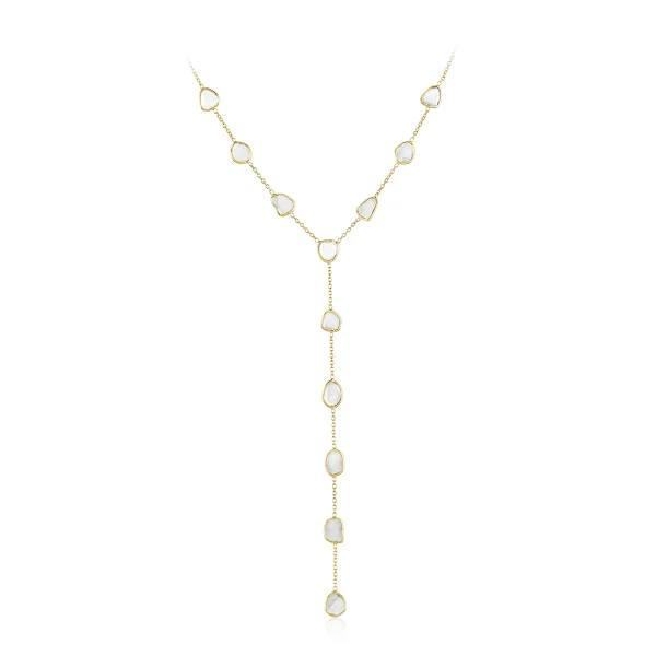 Polki Diamond Tie style Gold Necklace in 18Kt