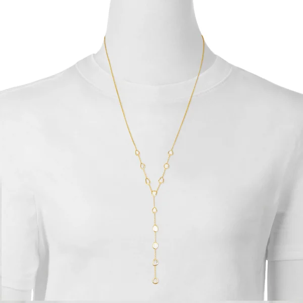 Polki Diamond Tie style Gold Necklace in 18Kt - Image 3