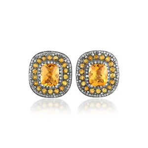 Citrine Victorian Stud Earrings