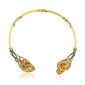 Citrine Nectar Hasli Necklace in 18Kt