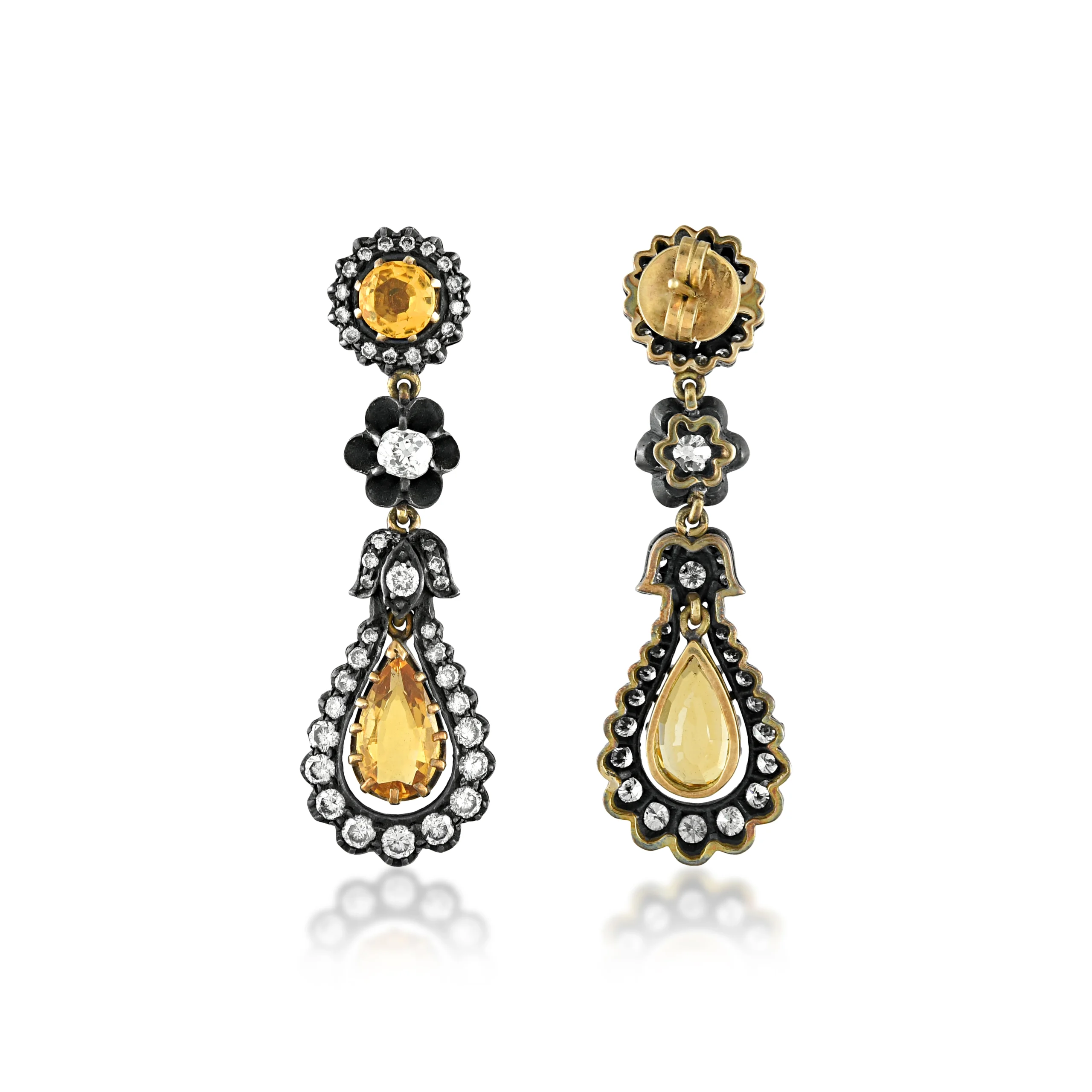 Victorian Citrine Teardrop Earrings - Image 3