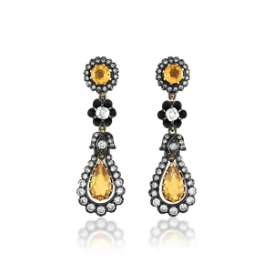 Victorian Citrine Teardrop Earrings