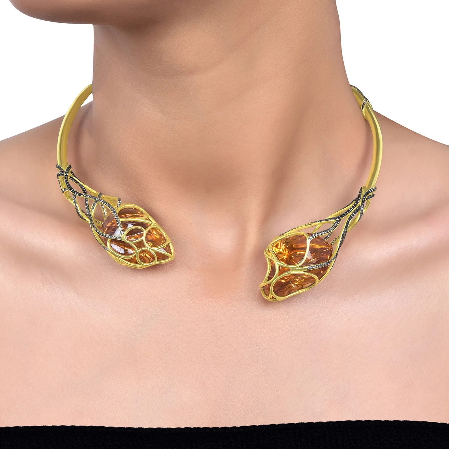 Citrine Nectar Hasli Necklace in 18Kt - Image 4