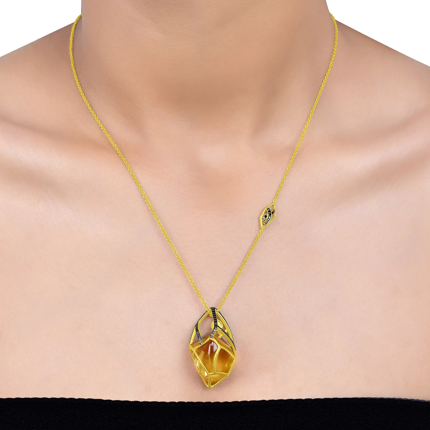 Citrine Nectar Pendant Necklace in 18Kt - Image 4
