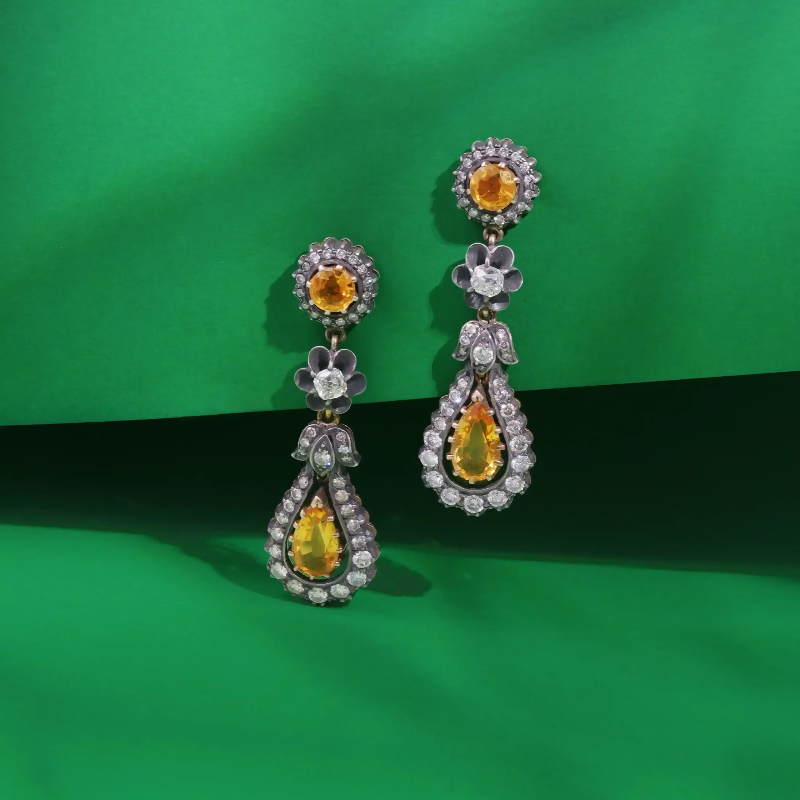 Victorian Citrine Teardrop Earrings - Image 5