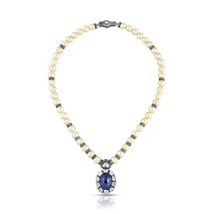 Tanzanite and Pearl Victorian Necklace