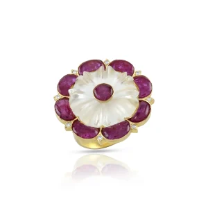 Ruby Bloom Ring in 18 KT