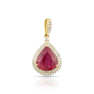 Sovereign Teardrop Pendant in 18 Kt