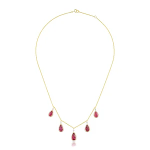Ruby Reign Statement Necklace in 18 Kt